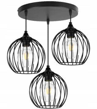 GH VISEČA ŽIČNA SVETILKA ČRNI LOFT LED LESTENEC
