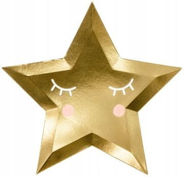 Krožniki Little Star - Zvezda, zlati, 27 cm, 6 kosov