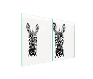 shumee Steklena zaščitna plošča za štedilnik 2x45x52 Zebra