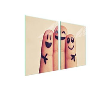 shumee Steklena zaščitna plošča za štedilnik 2x45x52 Smile