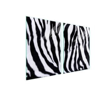 shumee Steklena zaščitna plošča za štedilnik 2x45x52 Zebra