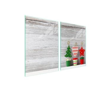 shumee Steklena zaščitna plošča za štedilnik 2x45x52 Božič