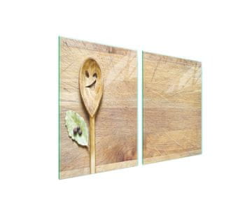 shumee Steklena zaščitna plošča za štedilnik 2x45x52 Spoon
