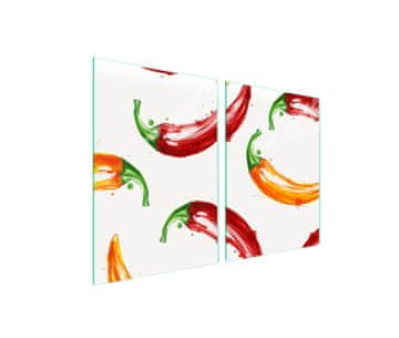 shumee Steklena zaščitna plošča za štedilnik 2x45x52 Chili