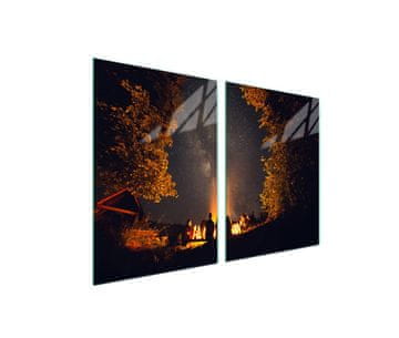 shumee Steklena zaščitna plošča za štedilnik 2x45x52 Night