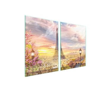 shumee Steklena zaščitna plošča za štedilnik 2x45x52 Paris