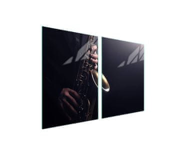 shumee Steklena zaščitna plošča za štedilnik 2x45x52 Music