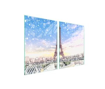 shumee Steklena zaščitna plošča za štedilnik 2x45x52 Paris