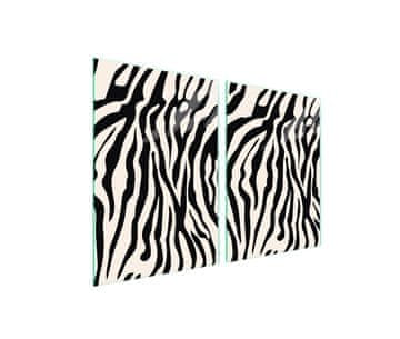 shumee Steklena zaščitna plošča za štedilnik 2x45x52 Zebra