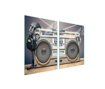 shumee Steklena zaščitna plošča za štedilnik 2x45x52 Music