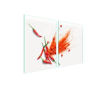 shumee Steklena zaščitna plošča za štedilnik 2x45x52 Chili