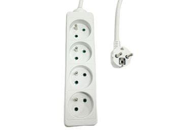 MicroConnect MC-PS040150FRW Podaljšek s 4 vtičnicami, bel, 1,5 m