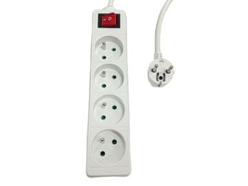 MicroConnect MicroConnect MC-PSOO040500FRW 4-vtični razdelilnik, bel