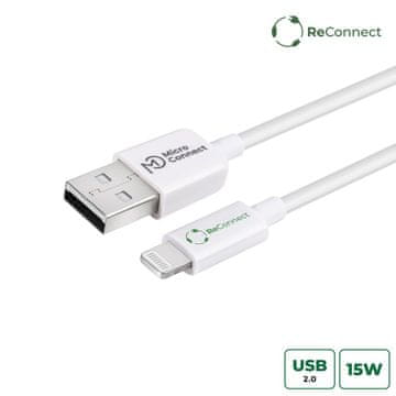 MicroConnect Microconnect ECO-LIGHTNING1 Lightning kabel 1 m bele barve