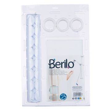 Berilo Kopalniški komplet z zaveso za tuš in preprogo, bel