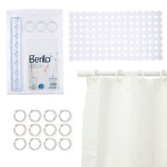 Berilo Kopalniški komplet z zaveso za tuš in preprogo, bel