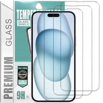 shumee 3x kaljeno steklo PremiumGlass 9H za iPhone 15 Plus