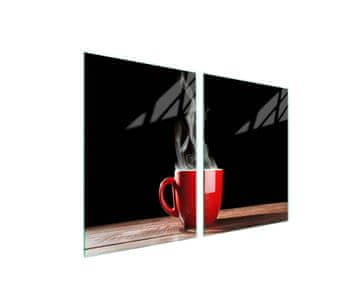 shumee Steklena zaščitna plošča za štedilnik 2x45x52 Kava