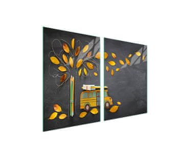 shumee Steklena zaščitna plošča za štedilnik 2x45x52 Leaf