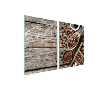 shumee Steklena zaščitna plošča za štedilnik 2x45x52 Kava