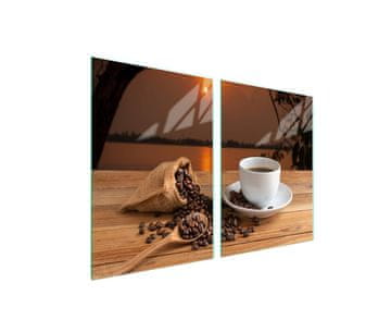 shumee Steklena zaščitna plošča za štedilnik 2x45x52 Kava