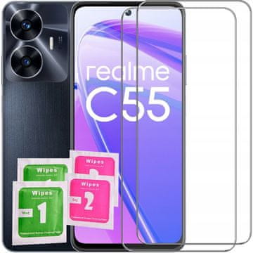 shumee 2x kaljeno steklo ZA realme C55 glass 9H | 2-paket
