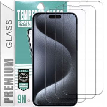 shumee 3x kaljeno steklo PremiumGlass 9H za iPhone 15 Pro