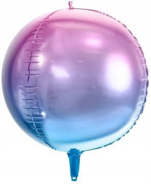 PartyDeco Folija balon Ombre Ball, vijoličen in moder, 35 cm