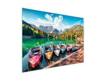 shumee Steklena zaščitna plošča za štedilnik 70x52 Boats