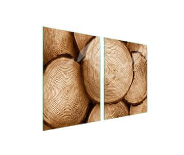 shumee Steklena zaščitna plošča za štedilnik 2x45x52 Les