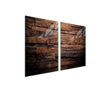 shumee Steklena zaščitna plošča za štedilnik 2x45x52 Les