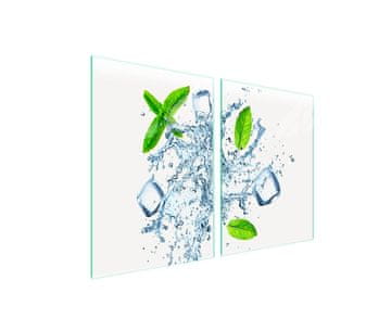 shumee Steklena zaščitna plošča za štedilnik 2x45x52 Ice