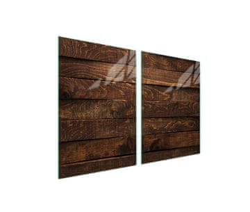 shumee Steklena zaščitna plošča za štedilnik 2x45x52 Les