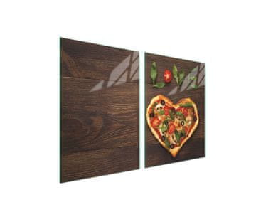 shumee Steklena zaščitna plošča za štedilnik 2x45x52 Les