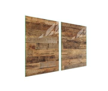 shumee Steklena zaščitna plošča za štedilnik 2x45x52 Les
