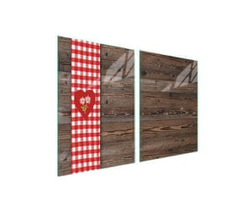 shumee Steklena zaščitna plošča za štedilnik 2x45x52 Les