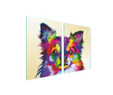 shumee Steklena zaščitna plošča za štedilnik 2x45x52 Dog