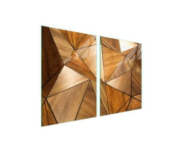 shumee Steklena zaščitna plošča za štedilnik 2x45x52 Les