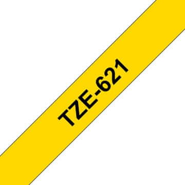 BROTHER TZE-621 etiketirni trakovi črni na rumeni podlagi