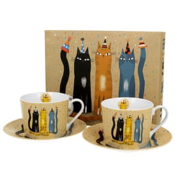 Duo 2 skodelici s krožnikoma Cat's World party 230 ml