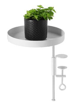 Esschert Design Stojalo za rože na okenski polici s sponko belo M