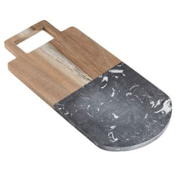 Kinvara Črna marmorna deska za rezanje z ročajem 38x18 cm