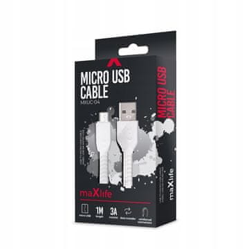 shumee Maxlife kabel mxuc-04 USB - microUSB 1,0 m 3A bel