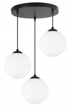 shumee Viseča stropna svetilka, krogla, črna, LED, 15 cm