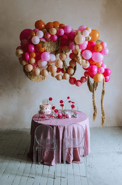 PartyDeco Baloni s povezovalcem 33 cm svetlo roza 20 kosov.