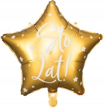 Folija balon Happy Birthday!, 40 cm, zlat, 1 kos.