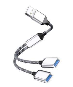 MicroConnect Adapter MicroConnect USB-A na 2x USB-A F, srebrn