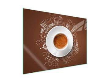 shumee Steklena zaščita za kuhalno ploščo 70x52 Coffee