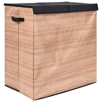 shumee Dvojna košara za perilo 58x35x58 cm rjave barve