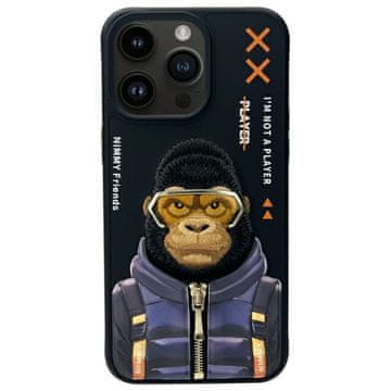 1 to 3 OVITEK NIMMY ZA IPHONE 15 PRO 6.1 Z MODNIM VZORCEM Z MODILOM IN PRIŠIVKO OPICO